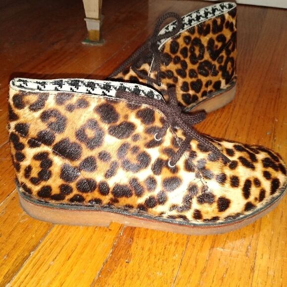 Leather Pony Hair ankle boots Cheetah print - Picture 3 of 13